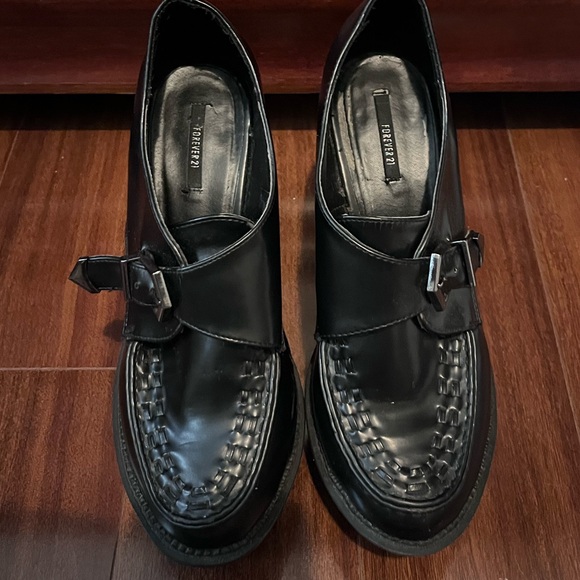 TUK HIGH HEEL LOOK ALIKE BLACK faux leather SIZE 10 - Picture 3 of 6